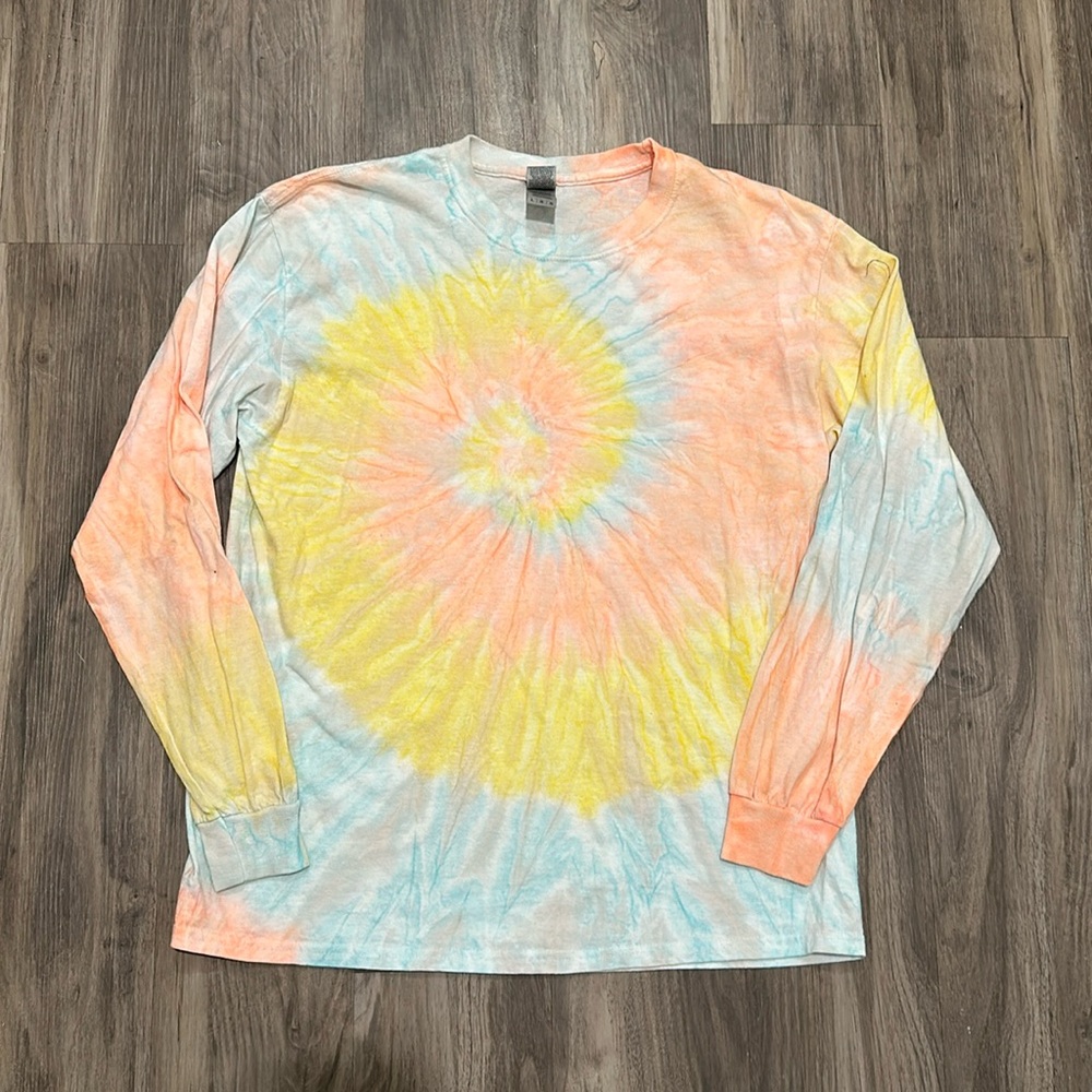 🌴 Tropical Creamsicle Tie Dye Long Sleeve Shirt